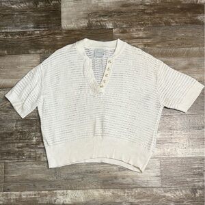 Varley Cream Kelly Knit Women's Top Size Large